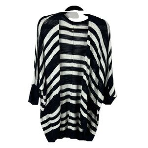 Lou & Grey Coastal Light Knit Longline Oversized Open Front Cardigan Medium